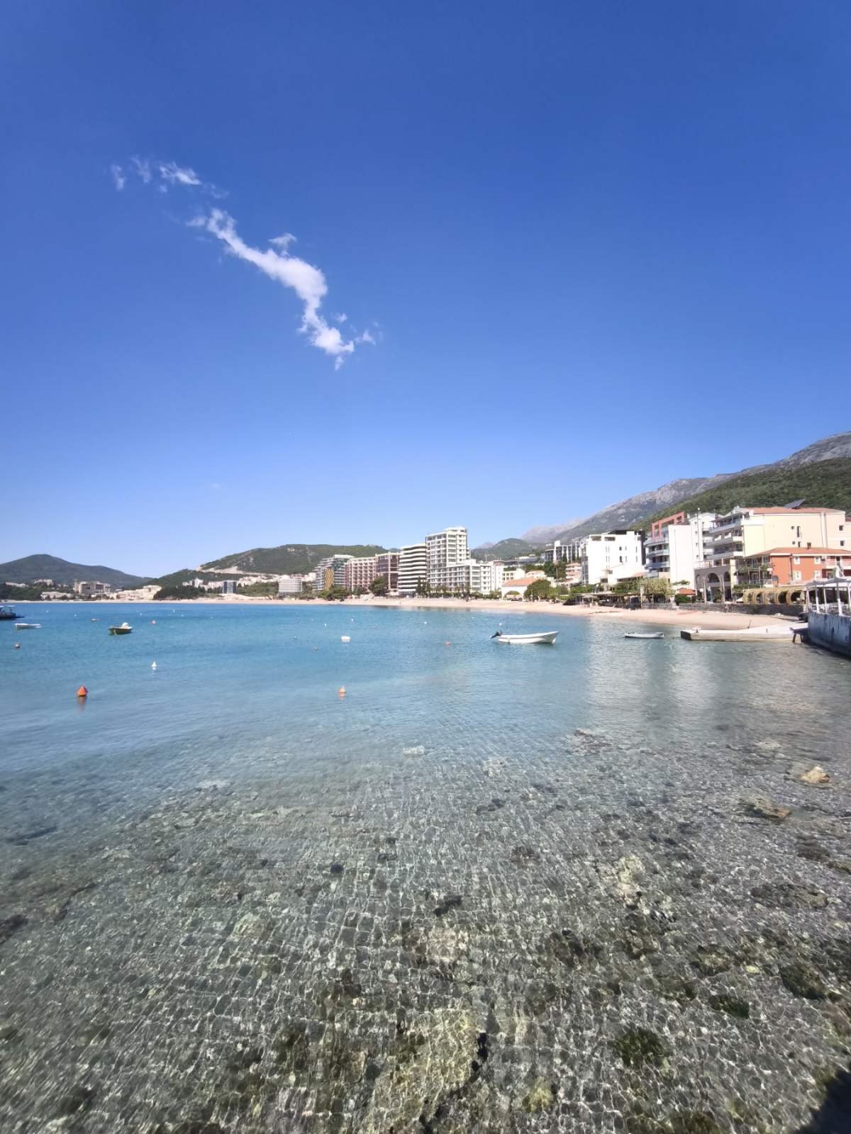 Rafailovići bay — clear sea and beach