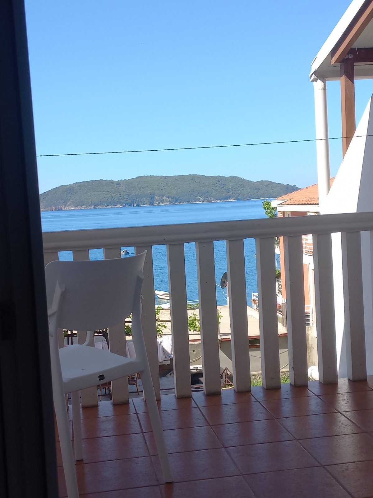 View from the balcony toward the island